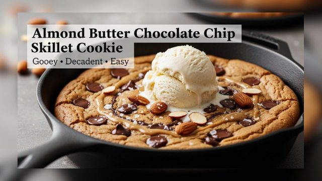 Almond Butter Chocolate Chip Skillet Cookie | Healthy Paleo Dessert