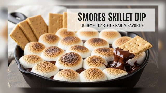 Easy S’mores Skillet Dip | Gooey Oven-Baked Campfire Dessert