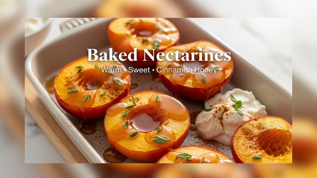 Baked Nectarines with Cinnamon Honey Sauce | Easy Healthy Dessert