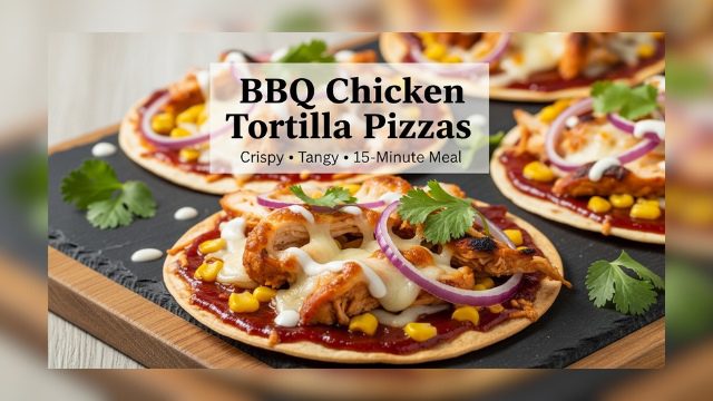 BBQ Chicken Tortilla Pizzas | Crispy 15-Minute Thin Crust Recipe