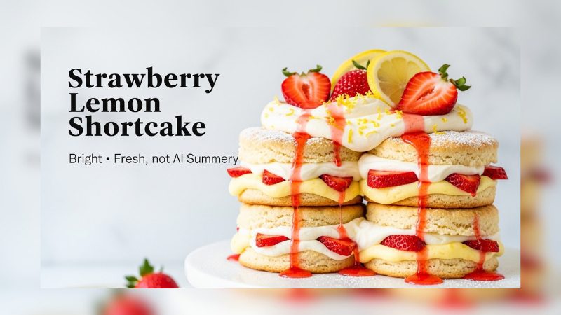 Strawberry Lemon Shortcake | Homemade Flaky Biscuit Recipe