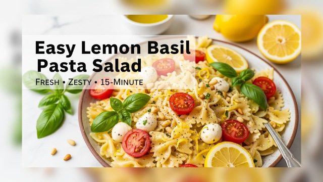 Easy Lemon Basil Pasta Salad | Fresh Mediterranean Side Dish