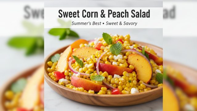 Sweet Corn Salad with Peaches & Basil | The Ultimate Summer Refreshment
