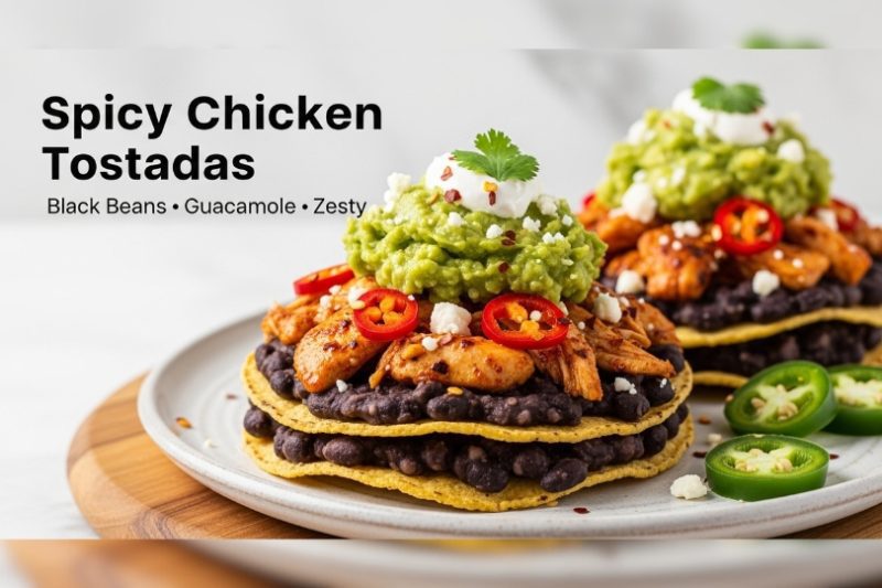 Spicy Chicken Tostadas with Black Beans & Guacamole | Healthy 20-Minute Dinner