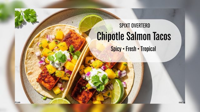 Chipotle Salmon Tacos with Fresh Mango Salsa | Healthy & Spicy