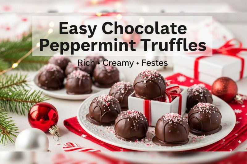 Easy Chocolate Peppermint Truffles | 4-Ingredient Recipe