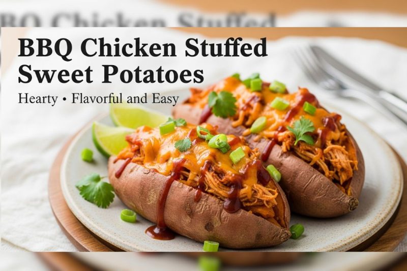 Healthy BBQ Chicken Stuffed Sweet Potatoes | Easy Weeknight Dinner
