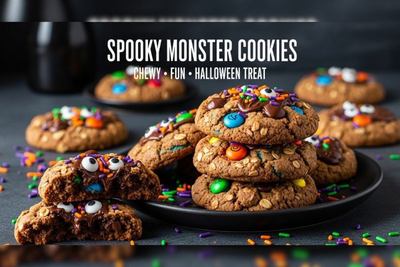 Spooky Halloween Monster Cookies | Soft, Chewy & Fun