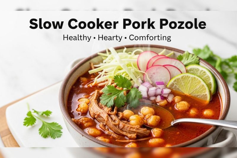 Healthy Slow Cooker Pork Pozole | Easy Mexican Soup Recipe