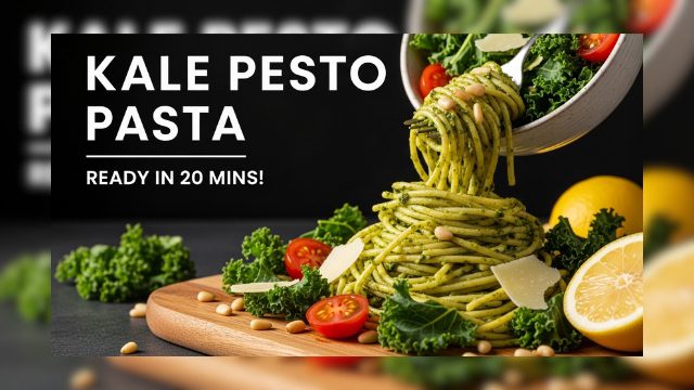 Kale Pesto Pasta with Homemade Kale Pesto | Easy 20-Minute Meal
