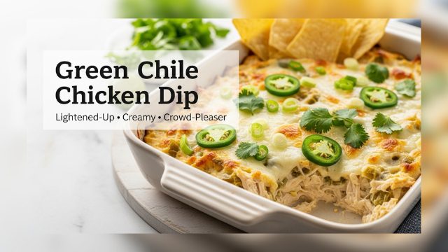 Lightened Up Green Chile Chicken Dip | Healthy Appetizer Recipe
