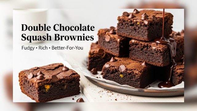 Fudgy Double Chocolate Butternut Squash Brownies | Healthy Recipe