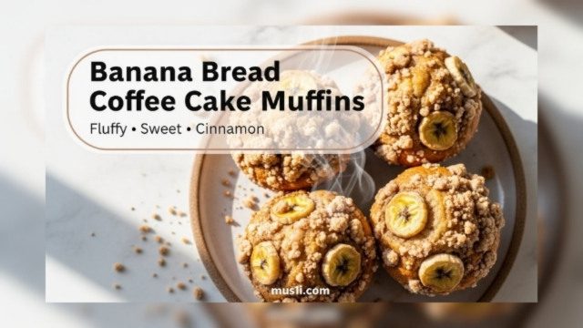 Banana Bread Coffee Cake Muffins – Soft & Moist Quick Breakfast