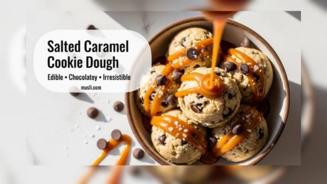 Edible salted caramel chocolate chip cookie dough