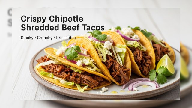 Crispy Chipotle Shredded Beef Tacos | Braised & Pan-Fried