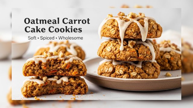Healthy Oatmeal Carrot Cake Cookies | Soft & Chewy Recipe