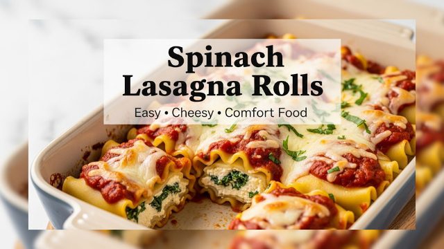 Easy Spinach Lasagna Rolls | Simple Vegetarian Dinner Recipe