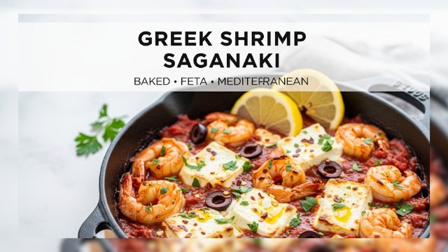 Easy Baked Greek Shrimp Skillet | Shrimp Saganaki with Feta