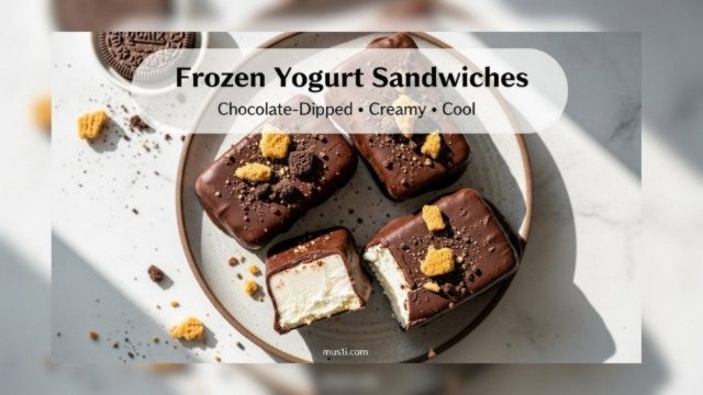 Chocolate Dipped Frozen Yogurt Sandwiches