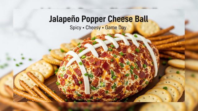 Jalapeño Popper Football Cheese Ball | Best Game Day Appetizer
