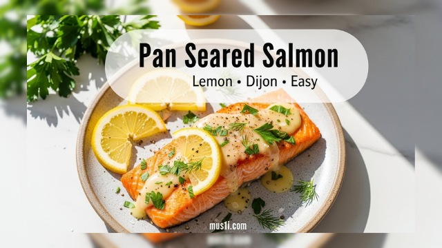 Easy Pan Seared Salmon with Lemon Dijon Sauce (15-Minute Recipe)