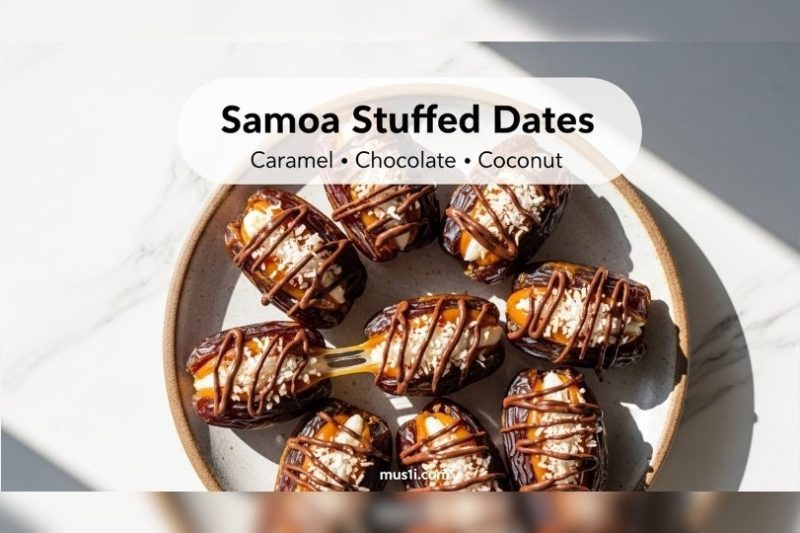 Samoa Stuffed Dates – Sweet & Coconutty Delight