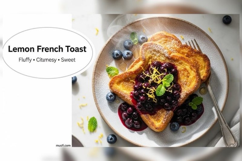 Lemon French Toast with Blueberry Compote