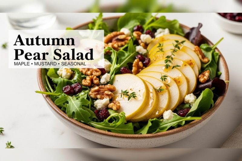 Autumn Pear Salad with Maple Mustard Vinaigrette | Easy Fall Salad