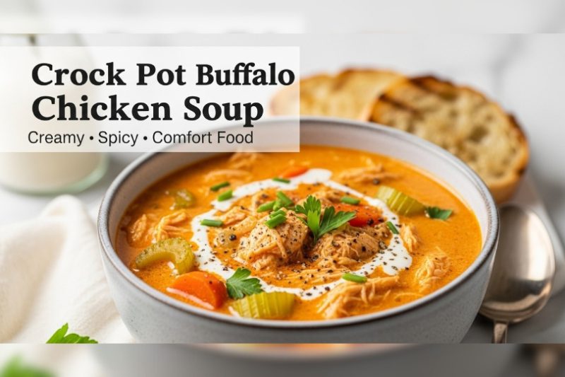 Slow Cooker Buffalo Chicken Soup | Easy Crock Pot Recipe
