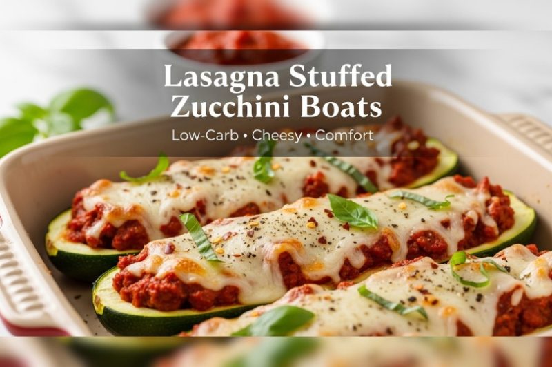 Lasagna Stuffed Zucchini Boats | Low-Carb & Gluten-Free Dinner
