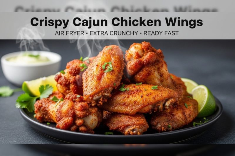 Ultra Crispy Air Fryer Cajun Chicken Wings | 20-Minute Recipe