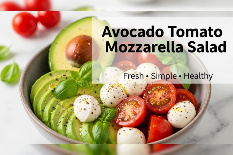 Easy Avocado Tomato Mozzarella Salad | 10-Minute Caprese Twist