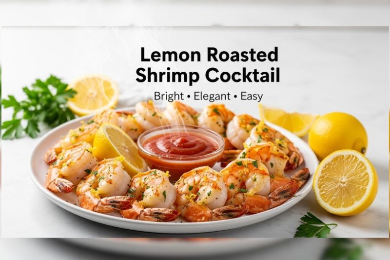 Easy Lemon Roasted Shrimp Cocktail | Oven-Baked Appetizer