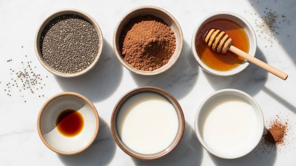Blended chocolate chia pudding healthy dessert