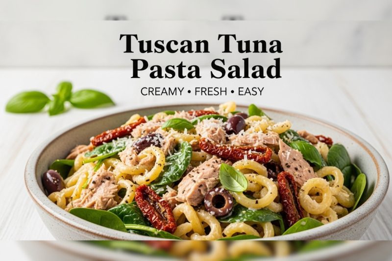 Gourmet Tuscan Tuna Pasta Salad | Mediterranean Meal Prep