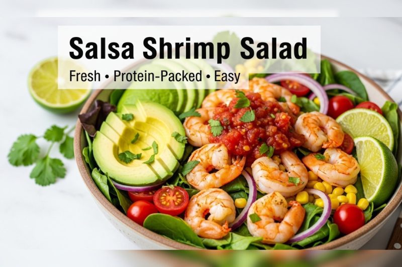 Zesty Salsa Shrimp Salad with Avocado | Healthy Mediterranean Recipe