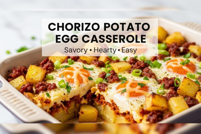 Savory Chorizo Potato Egg Casserole | Bold Mediterranean Brunch