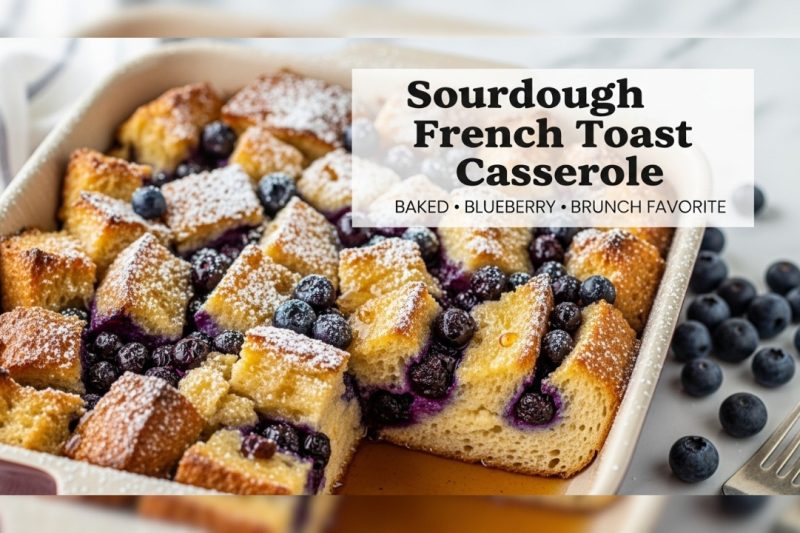 Sourdough French Toast Casserole with Blueberries | Gourmet Brunch