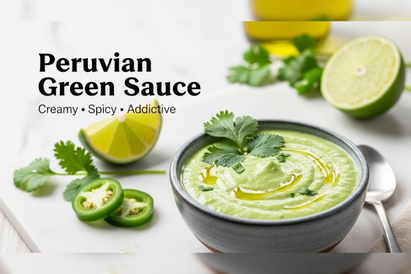 Authentic Peruvian Green Sauce (Aji Verde) | Creamy & Spicy