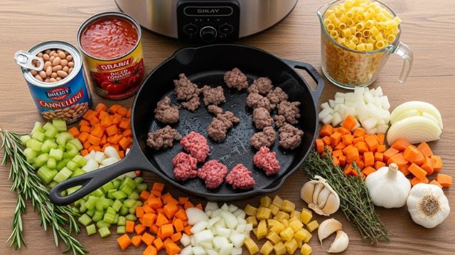 Crockpot Pasta Fagioli Easy Recipe - Step-by-Step Guide 2 Red and Yellow Modern Shocking Moments YouTube Thumbnail 18