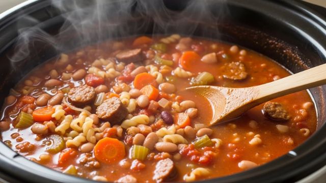 Crockpot Pasta Fagioli Easy Recipe - Step-by-Step Guide 3 Red and Yellow Modern Shocking Moments YouTube Thumbnail 19