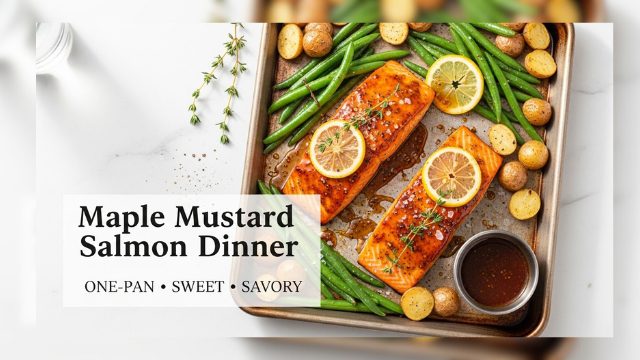 Maple Mustard Salmon Sheet Pan Dinner | Easy 25-Minute Meal