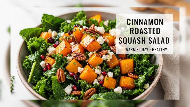 Cinnamon Roasted Butternut Squash Kale Salad | Healthy Autumn Salad