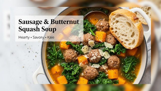 Italian Sausage Butternut Squash Kale Soup – Hearty & Healthy