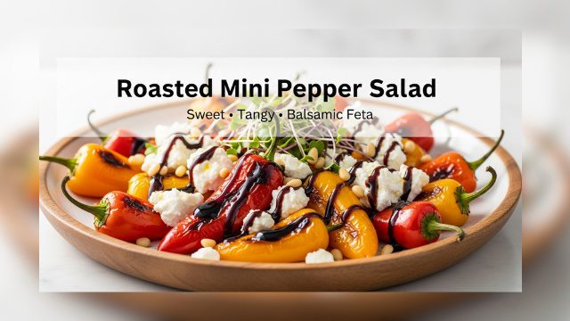 Roasted Mini Pepper Salad with Balsamic Feta – Easy Mediterranean Recipe