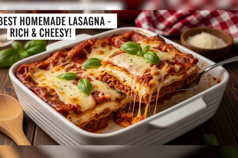 Best Homemade Lasagna Recipe – Rich, Cheesy & Layered Perfection