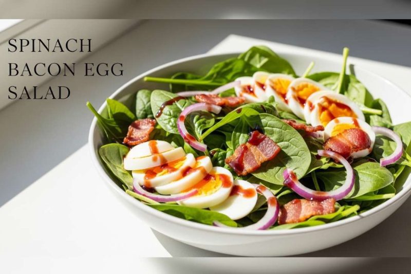 Spinach Bacon Egg Salad with Red Wine Vinaigrette (Fresh, Protein-Packed)