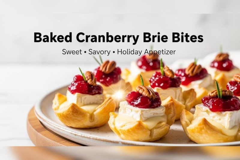 Easy Baked Cranberry and Brie Bites – 15 Minute Holiday Appetizer