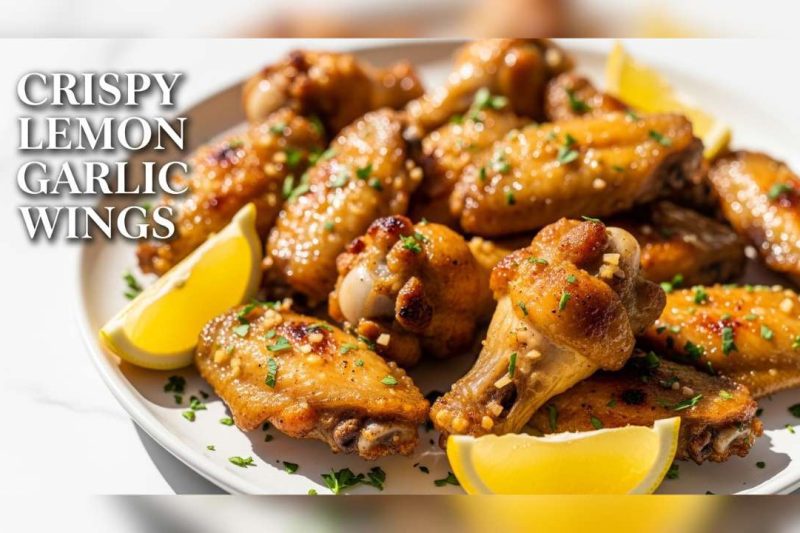 Crispy Lemon Garlic Chicken Wings (Oven or Air Fryer)
