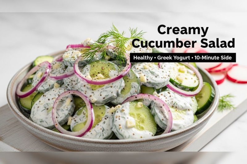 Creamy Cucumber Salad with Greek Yogurt Dressing – 10-Minute Recipe